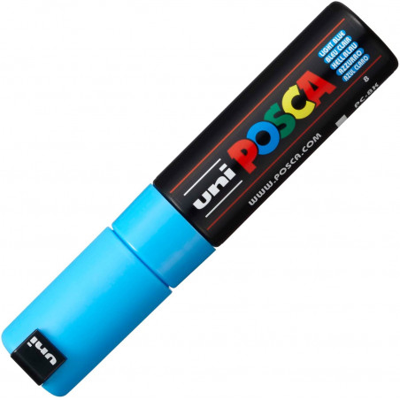 MARQUEUR POINTE LARGE BISEAUTEE - BLEU CLAIR - PC8K - POSCA | à seulement 5,5 €