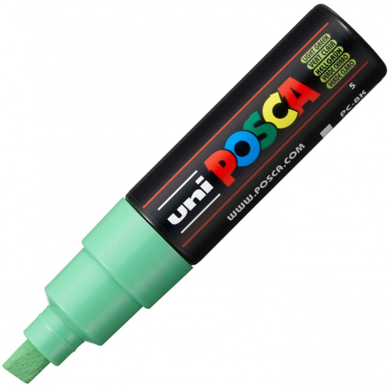 MARQUEUR POINTE LARGE BISEAUTEE - VERT CLAIR - PC8K - POSCA pas cher
