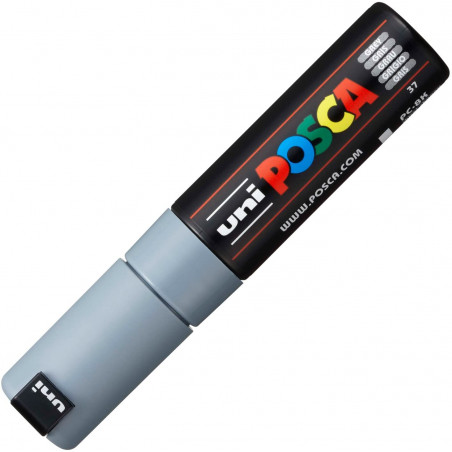 MARQUEUR POINTE LARGE BISEAUTEE - GRIS - PC8K - POSCA | à seulement 5,5 €