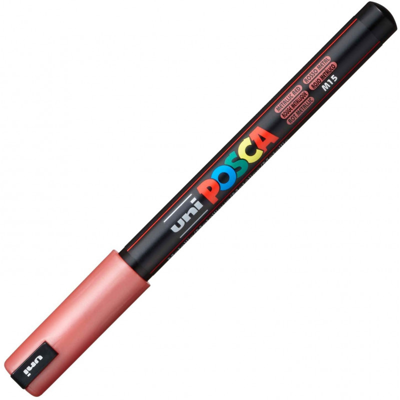 MARQUEUR POINTE EXTRA-FINE - ROUGE MÉTAL - PC1MR - POSCA pas cher