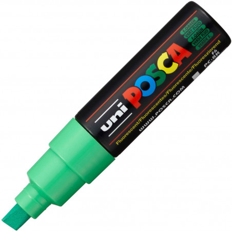 MARQUEUR POINTE LARGE BISEAUTEE - VERT FLUO - PC8K - POSCA pas cher