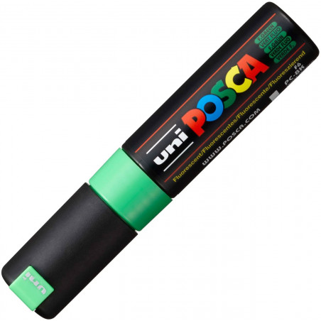 MARQUEUR POINTE LARGE BISEAUTEE - VERT FLUO - PC8K - POSCA | à seulement 5,5 €