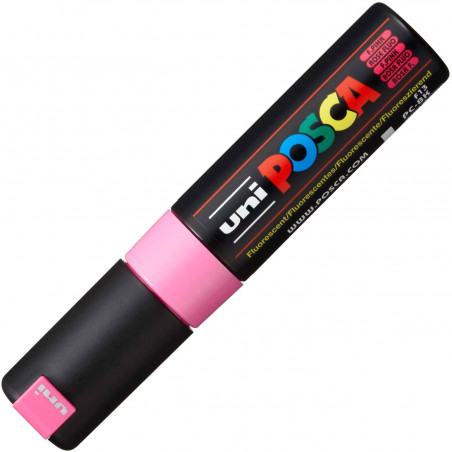 MARQUEUR POINTE LARGE BISEAUTEE - ROSE FLUO - PC8K - POSCA | à seulement 5,5 €