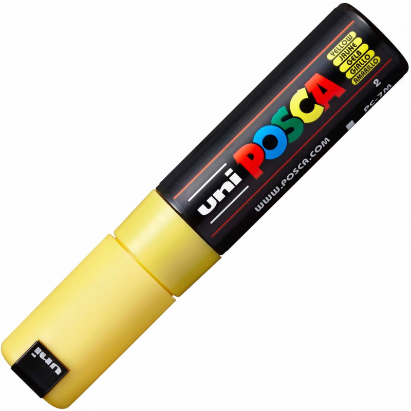 MARQUEUR POINTE LARGE CONIQUE 4.5-5.5 MM - JAUNE - PC7M - POSCA pas cher
