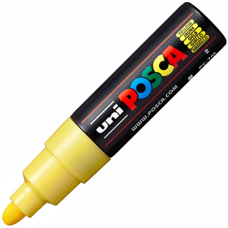 MARQUEUR POINTE LARGE CONIQUE 4.5-5.5 MM - JAUNE - PC7M - POSCA | à seulement 5,5 €