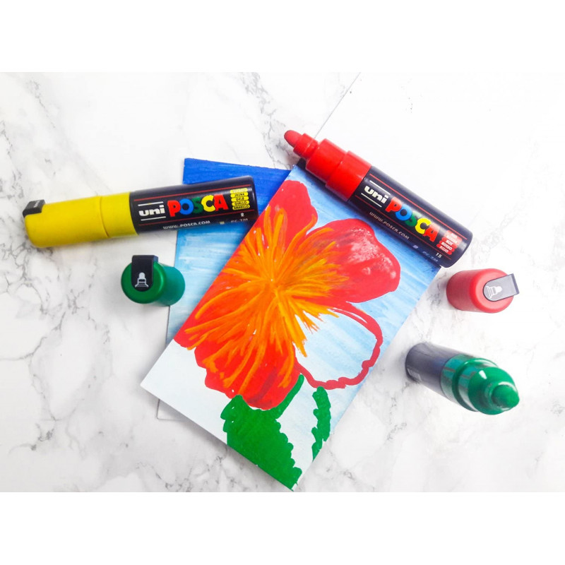 Acheter MARQUEUR POINTE LARGE CONIQUE 4.5-5.5 MM - JAUNE - PC7M - POSCA