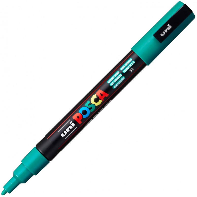 MARQUEUR POINTE FINE - VERT ÉMERAUDE - PC3M - POSCA | à seulement 3,6 €