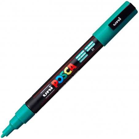 MARQUEUR POINTE FINE - VERT ÉMERAUDE - PC3M - POSCA | à seulement 3,6 €