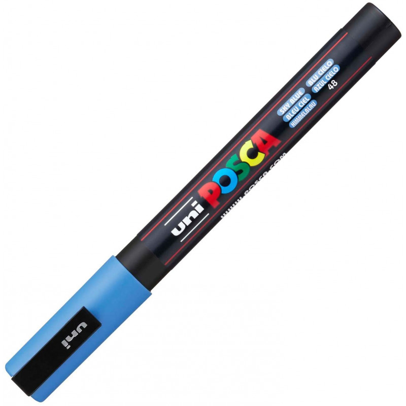 MARQUEUR POINTE FINE - BLEU CIEL - PC3M - POSCA pas cher