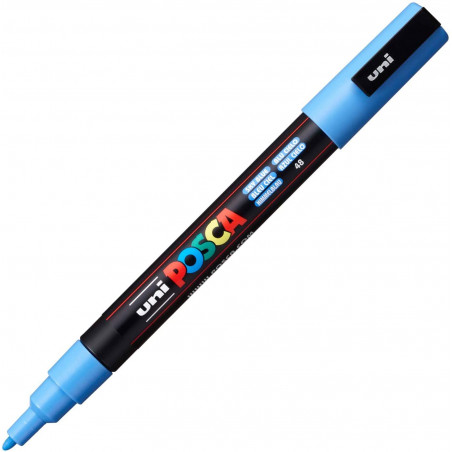 MARQUEUR POINTE FINE - BLEU CIEL - PC3M - POSCA | à seulement 3,6 €