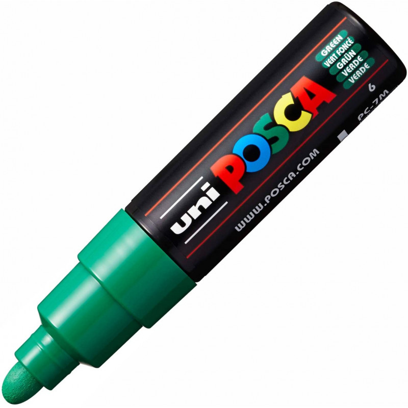 MARQUEUR POINTE LARGE CONIQUE 4.5-5.5 MM - VERT FONCE - PC7M - POSCA | à seulement 5,5 €