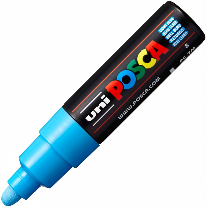 MARQUEUR POINTE LARGE CONIQUE 4.5-5.5 MM - BLEU CIEL - PC7M - POSCA | à seulement 5,5 €