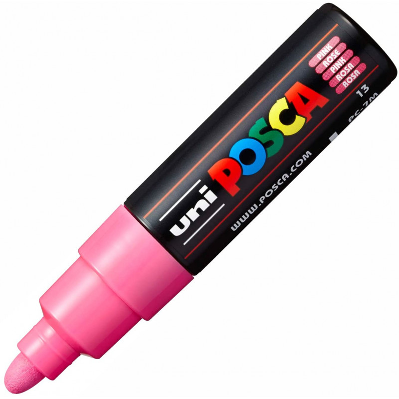 MARQUEUR POINTE LARGE CONIQUE 4.5-5.5 MM - ROSE - PC7M - POSCA | à seulement 5,5 €