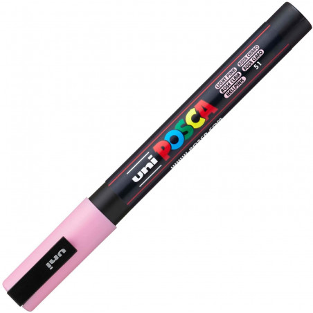 MARQUEUR POINTE FINE - ROSE CLAIR - PC3M - POSCA pas cher