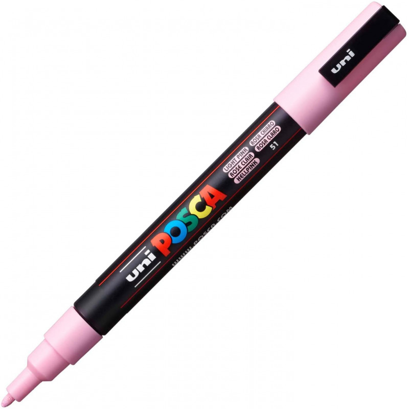 MARQUEUR POINTE FINE - ROSE CLAIR - PC3M - POSCA | à seulement 3,6 €