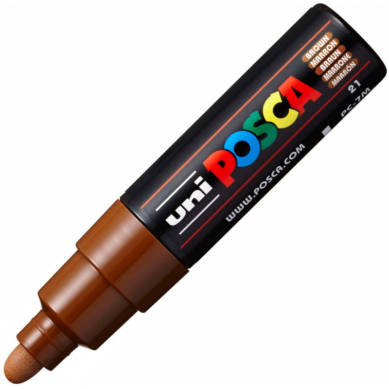 MARQUEUR POINTE LARGE CONIQUE 4.5-5.5 MM - MARRON - PC7M - POSCA | à seulement 5,5 €