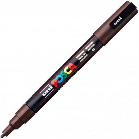 MARQUEUR POINTE FINE - MARRON FONCE - PC3M - POSCA pas cher