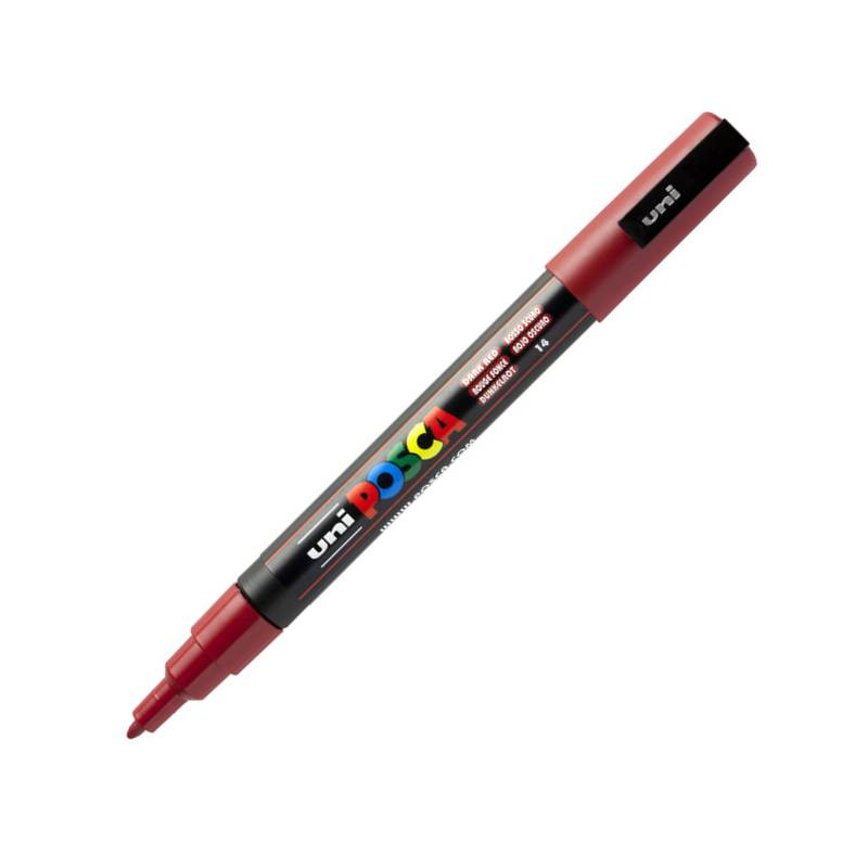 MARQUEUR POINTE FINE - ROUGE FONCE - PC3M - POSCA | à seulement 3,6 €