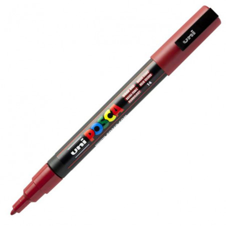 MARQUEUR POINTE FINE - ROUGE FONCE - PC3M - POSCA | à seulement 3,6 €