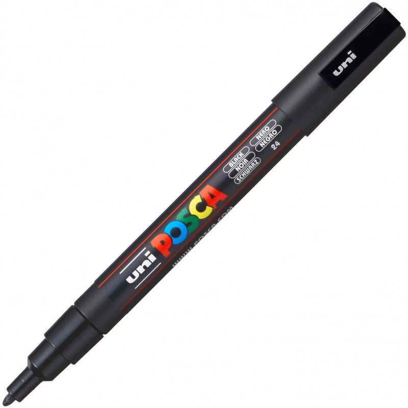 MARQUEUR POINTE FINE - NOIR - PC3M - POSCA | à seulement 3,6 €