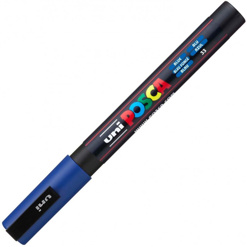 MARQUEUR POINTE FINE - BLEU FONCE - PC3M - POSCA pas cher