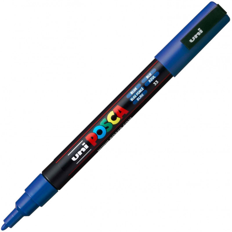 MARQUEUR POINTE FINE - BLEU FONCE - PC3M - POSCA | à seulement 3,6 €