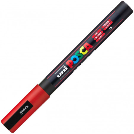 MARQUEUR POINTE FINE - ROUGE - PC3M - POSCA pas cher