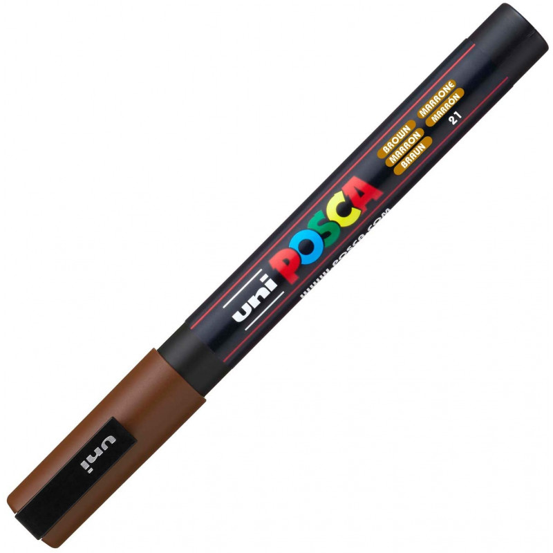 MARQUEUR POINTE FINE - MARRON - PC3M - POSCA pas cher