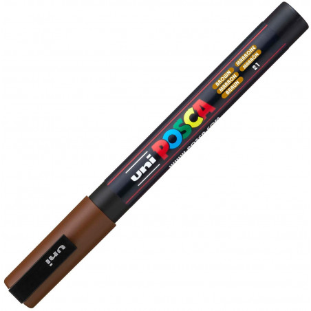 MARQUEUR POINTE FINE - MARRON - PC3M - POSCA pas cher