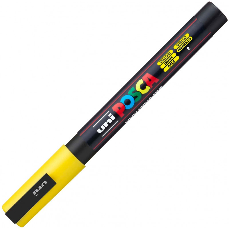MARQUEUR POINTE FINE - JAUNE - PC3M - POSCA pas cher
