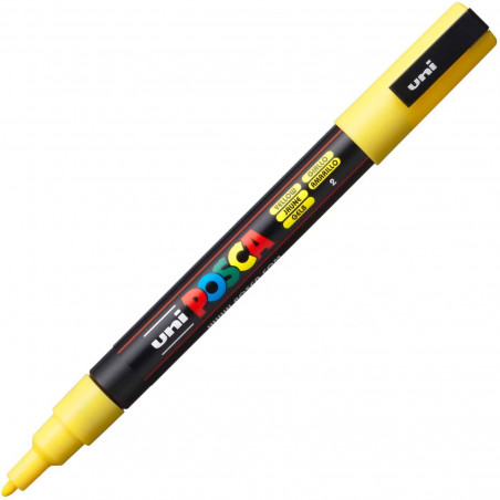 MARQUEUR POINTE FINE - JAUNE - PC3M - POSCA | à seulement 3,6 €