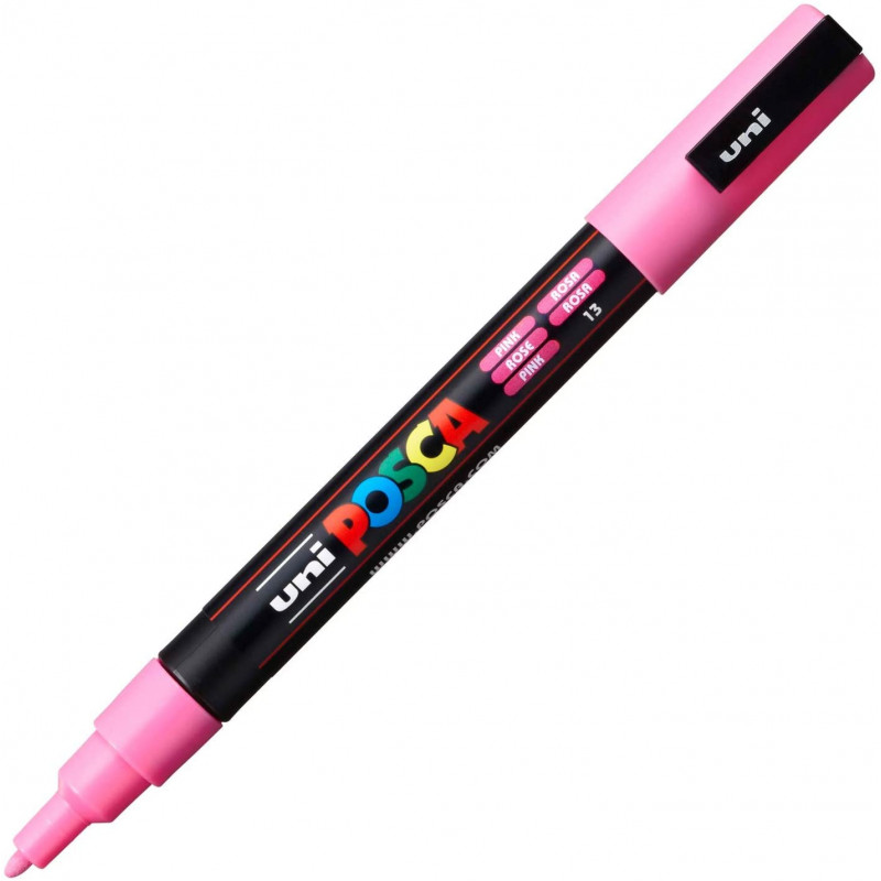 MARQUEUR POINTE FINE - ROSE - PC3M - POSCA | à seulement 3,6 €