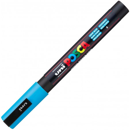 MARQUEUR POINTE FINE - BLEU CLAIR - PC3M - POSCA pas cher
