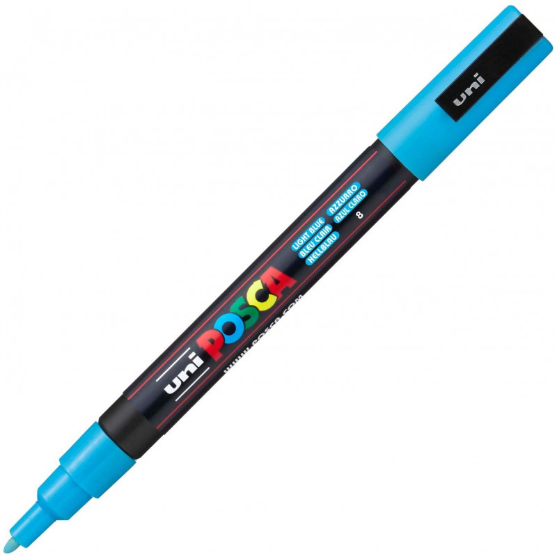 MARQUEUR POINTE FINE - BLEU CLAIR - PC3M - POSCA | à seulement 3,6 €