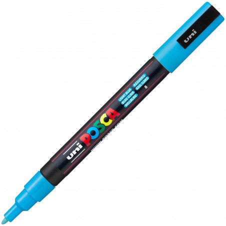 MARQUEUR POINTE FINE - BLEU CLAIR - PC3M - POSCA | à seulement 3,6 €