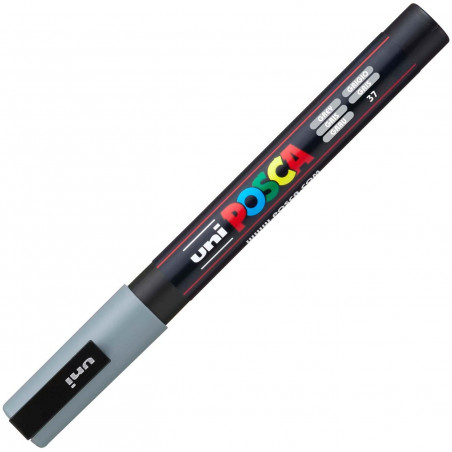 MARQUEUR POINTE FINE - GRIS - PC3M - POSCA pas cher