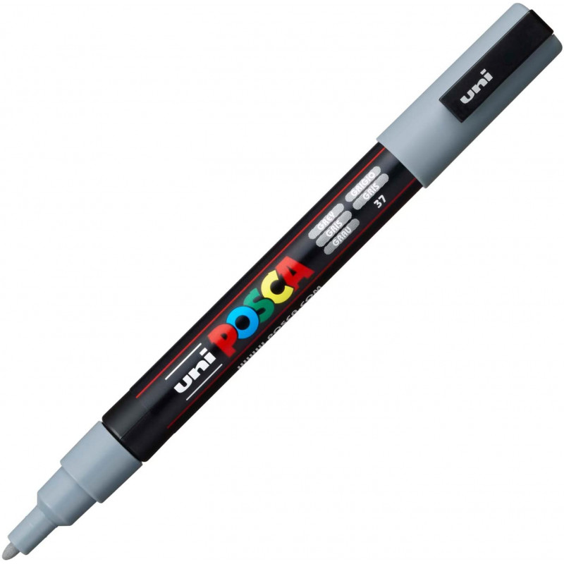 MARQUEUR POINTE FINE - GRIS - PC3M - POSCA | à seulement 3,6 €