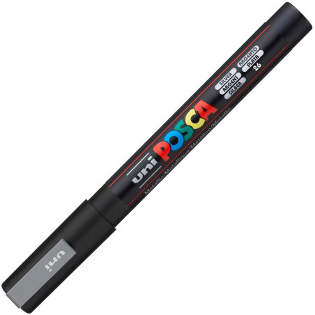 MARQUEUR POINTE FINE - ARGENT - PC3M - POSCA pas cher