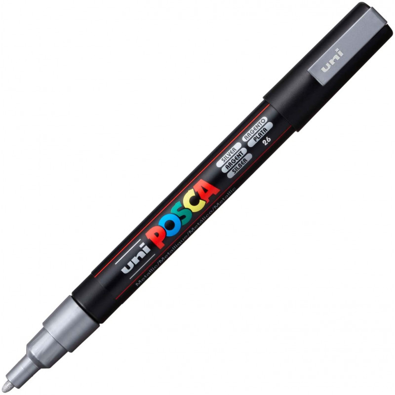 MARQUEUR POINTE FINE - ARGENT - PC3M - POSCA | à seulement 3,6 €