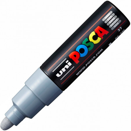 MARQUEUR POINTE LARGE CONIQUE 4.5-5.5 MM - GRIS - PC7M - POSCA | à seulement 5,5 €
