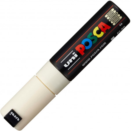 MARQUEUR POINTE LARGE BISEAUTEE - IVOIRE - PC8K - POSCA pas cher