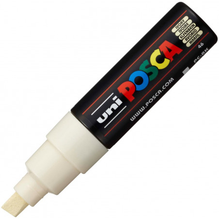 MARQUEUR POINTE LARGE BISEAUTEE - IVOIRE - PC8K - POSCA | à seulement 5,5 €