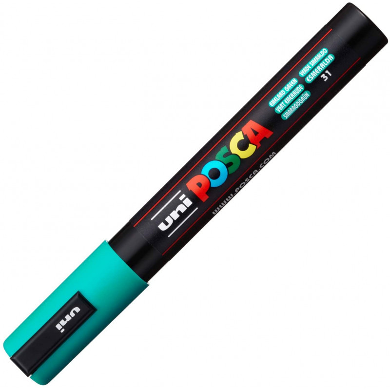 MARQUEUR POINTE MOYENNE 1.8-2.5 MM - VERT EMERAUDE - PC5M - POSCA | à seulement 3,99 €