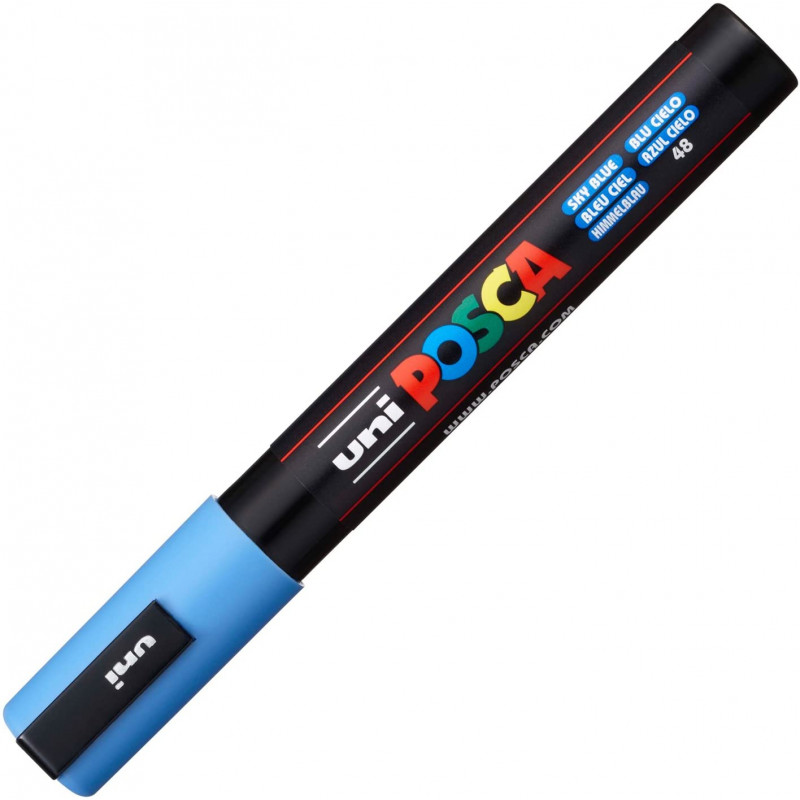 MARQUEUR POINTE MOYENNE 1.8-2.5 MM - BLEU CIEL - PC5M - POSCA | à seulement 3,99 €