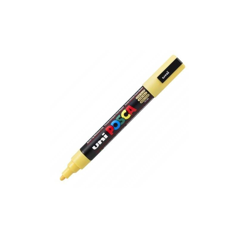 MARQUEUR POINTE MOYENNE 1.8-2.5 MM - JAUNE PAILLE - PC5M - POSCA pas cher