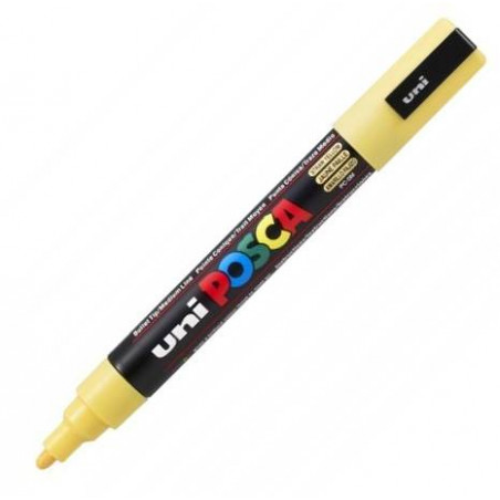 MARQUEUR POINTE MOYENNE 1.8-2.5 MM - JAUNE PAILLE - PC5M - POSCA pas cher