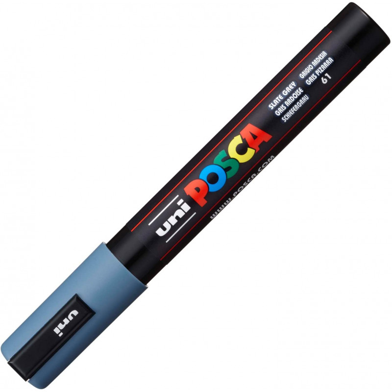 MARQUEUR POINTE MOYENNE 1.8-2.5 MM - GRIS ARDOISE - PC5M - POSCA | à seulement 3,99 €