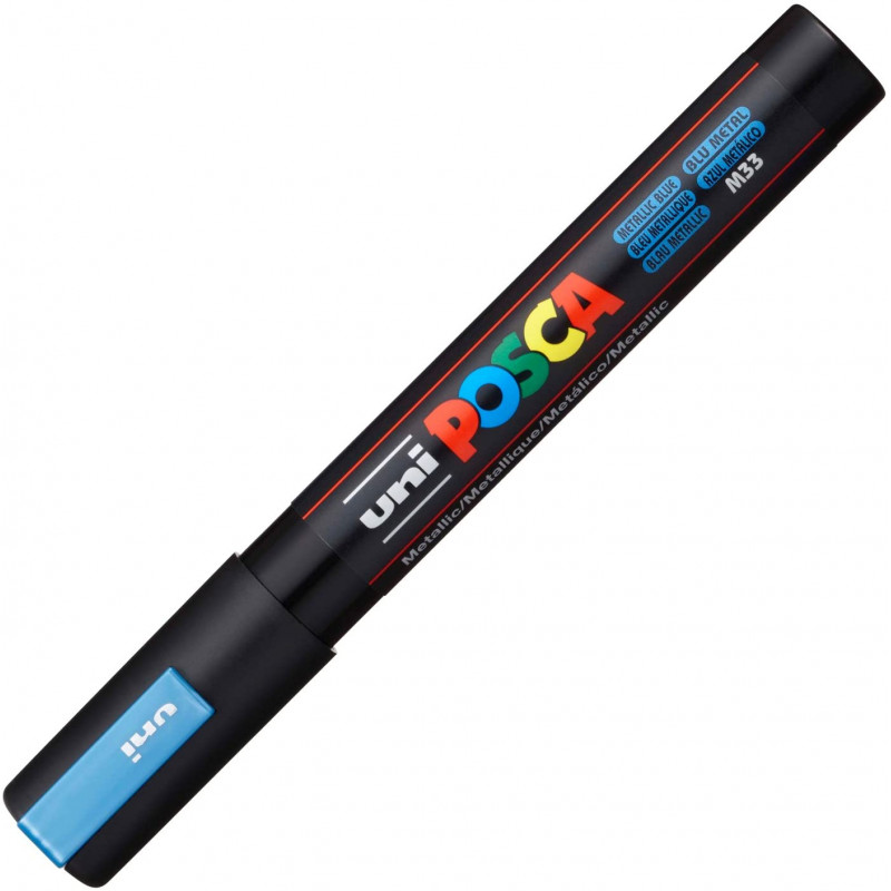 MARQUEUR POINTE MOYENNE 1.8-2.5 MM - BLEU METALLIQUE - PC5M - POSCA | à seulement 3,99 €