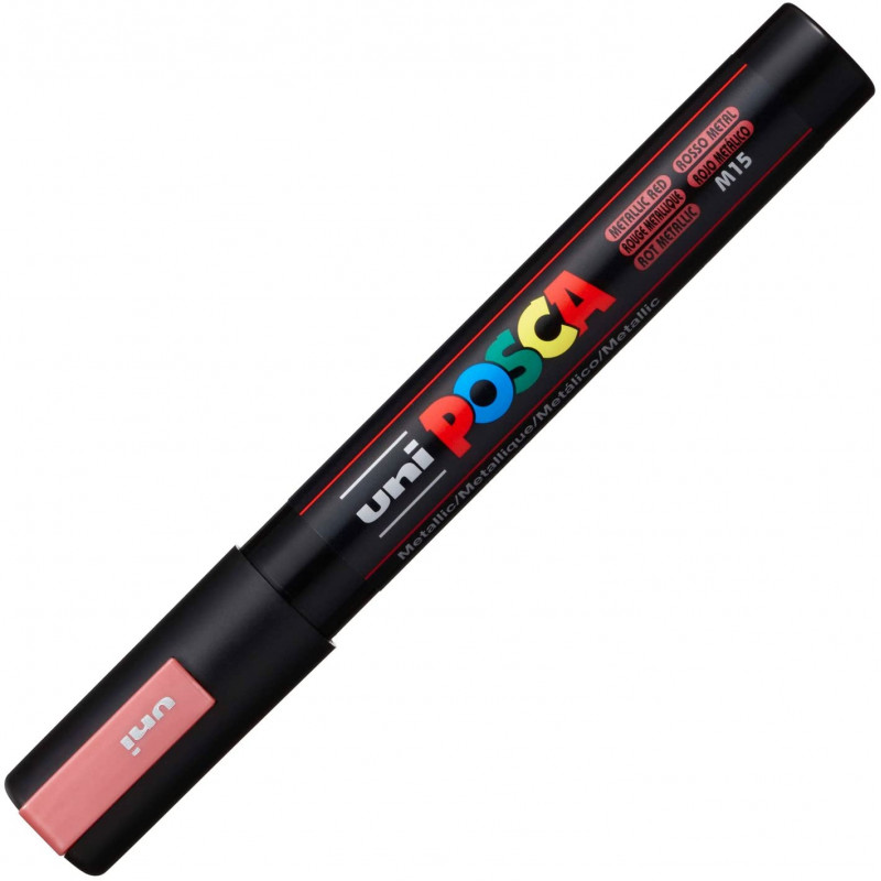 MARQUEUR POINTE MOYENNE 1.8-2.5 MM - ROUGE METALLIQUE - PC5M - POSCA | à seulement 3,99 €