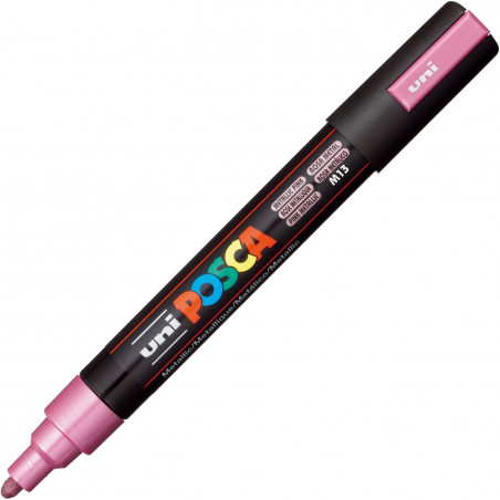 MARQUEUR POINTE MOYENNE 1.8-2.5 MM - ROSE METALLIQUE - PC5M - POSCA pas cher